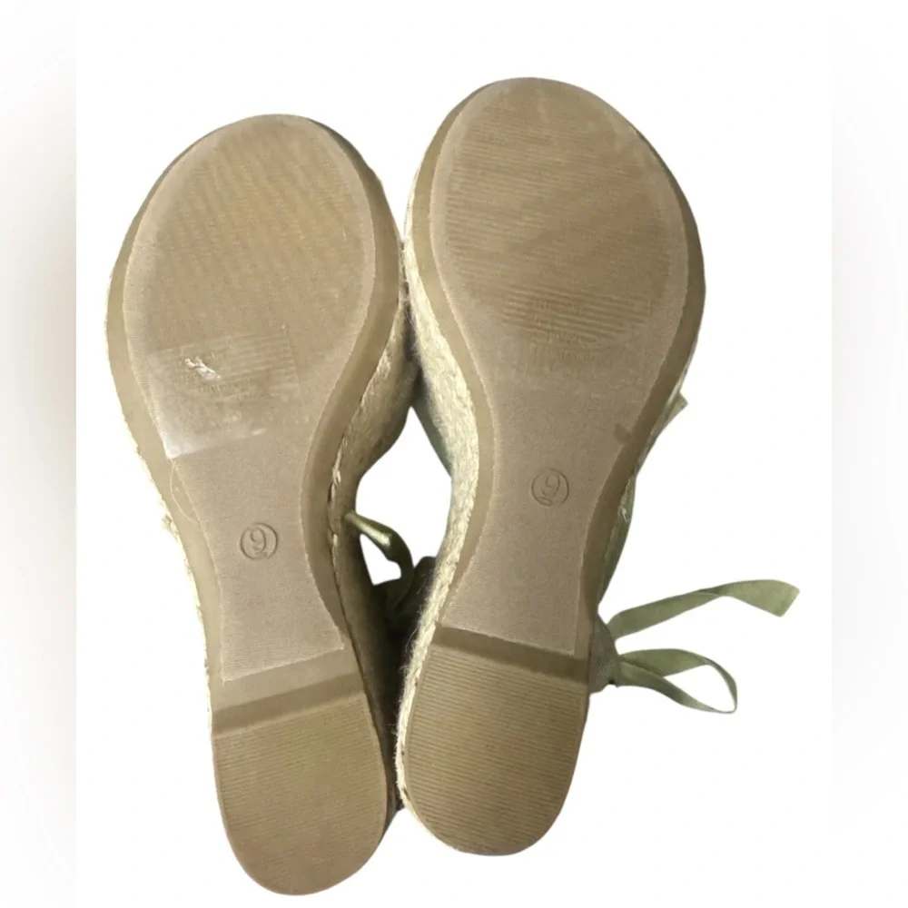 Lulus Esme Natural Lace-Up Espadrille Wedges Size 9